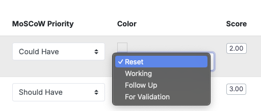 Prioritization color for workflow