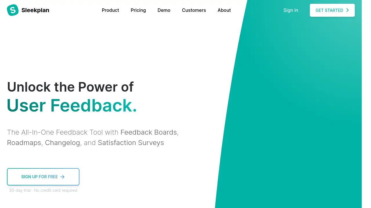 Sleekplan interface screenshot